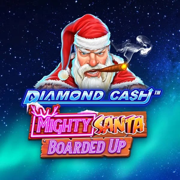 Diamond Cash Mighty Santa Boarded Up slot visual from Greentube available on gransinoocasino.com